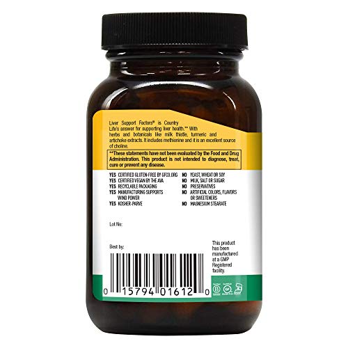 Country Life Liver Support Factors - 100 Vegan Capsules - Liver H...