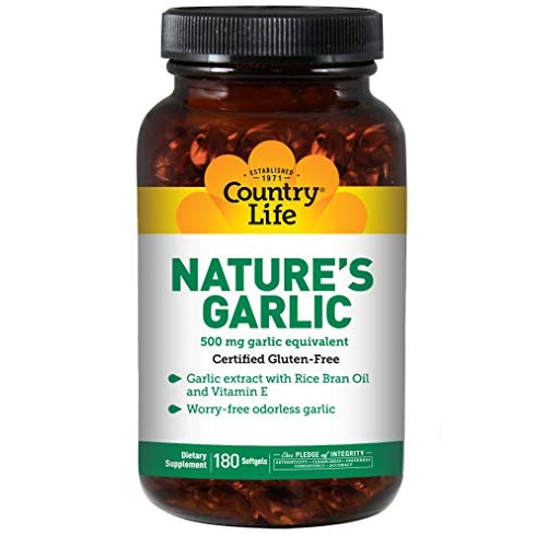 Country Life Natures Garlic, 500 mg, 180-Count