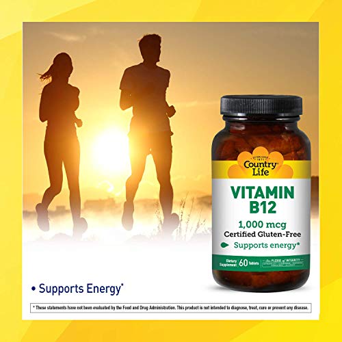 Country Life Vitamin B-12, 1000 mcg, 60 Tablets
