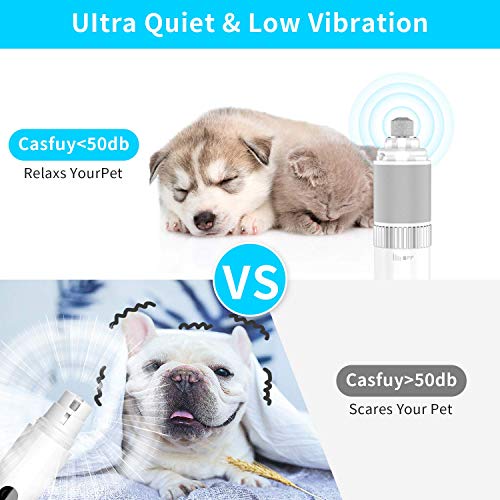 CovertSafe Dog Nail Grinder - Pet Nail Clippers Quiet with Steple...