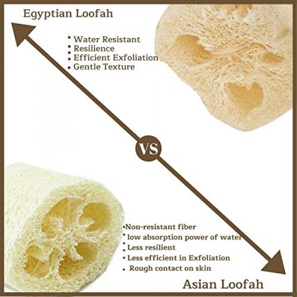 2 Exfoliating Loofah Pads body scrubber bath sponge, All-Natural ...