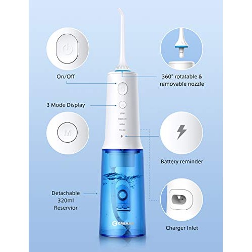 Upgrade Professional Water Flosser for Teeth, Cordless Dental O...