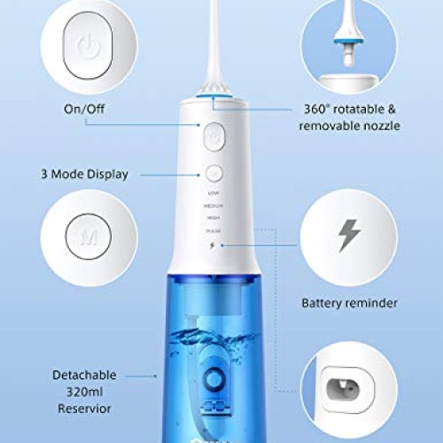 Upgrade Professional Water Flosser for Teeth, Cordless Dental O...