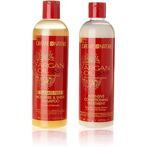 CREME OF NATURE Argan Oil Moisture Shine Shampoo and Conditioner ...