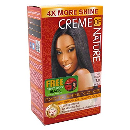 Creme Of Nature Color #3.0 Soft Black Exotic Shine 2 Pack