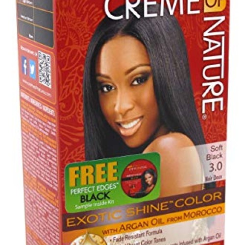 Creme Of Nature Color #3.0 Soft Black Exotic Shine 2 Pack