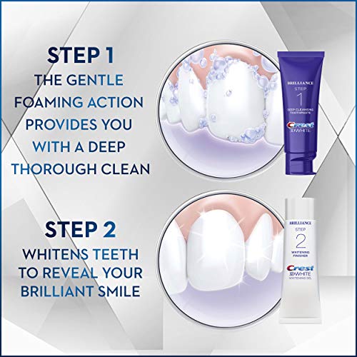 Crest 3D White Brilliance 2 Step Kit, Deep Clean Toothpaste 4oz...