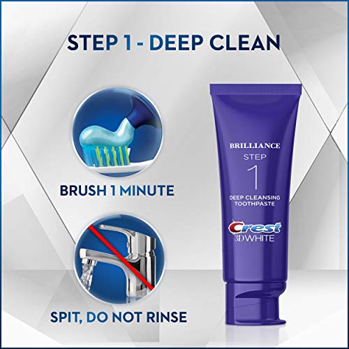 Crest 3D White Brilliance 2 Step Kit, Deep Clean Toothpaste 4oz...