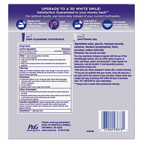 Crest 3D White Brilliance 2 Step Kit, Deep Clean Toothpaste 4oz...
