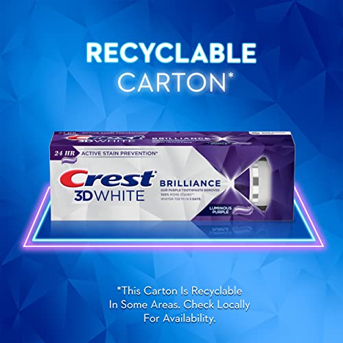 Crest 3D White Brilliance Teeth Whitening Toothpaste, Luminous Pu...