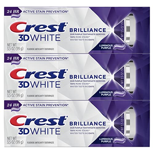 Crest 3D White Brilliance Teeth Whitening Toothpaste, Luminous Pu...