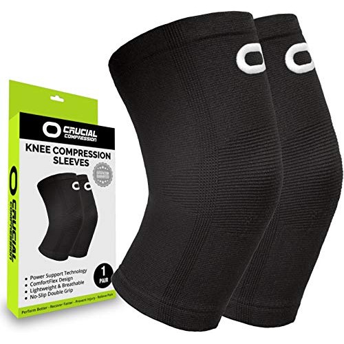 Knee Brace Compression Sleeve 1 Pair - Best Knee Support Braces...
