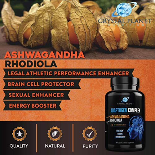 Organic Ashwagandha, Rhodiola Rosea, Black Pepper Extract to Impr...