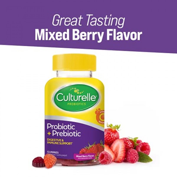 Culturelle Daily Probiotic Gummies for Women & Men, Berry Flavor,...