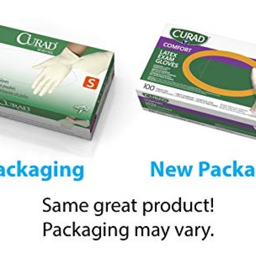 Curad - CUR8104 Disposable Medical Latex Gloves, Powder Free Late...