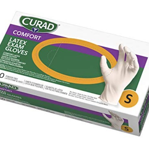 Curad - CUR8104 Disposable Medical Latex Gloves, Powder Free Late...