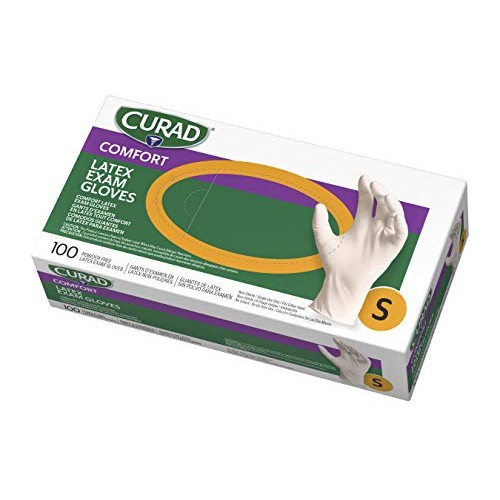 Curad - CUR8104 Disposable Medical Latex Gloves, Powder Free Late...