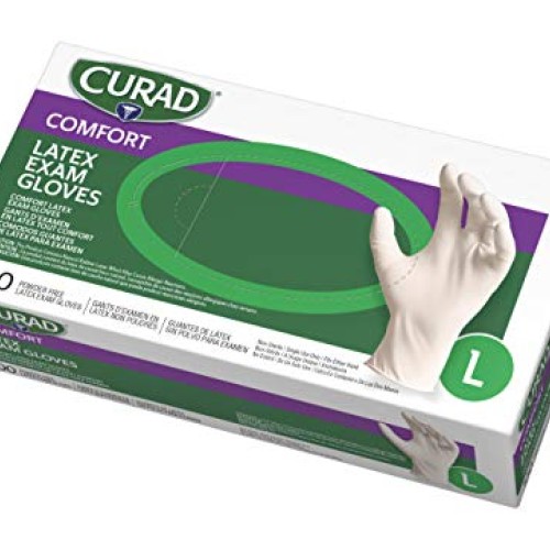 Curad Disposable Medical Latex Gloves, Powder Free Latex Gloves a...