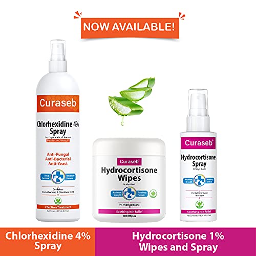 Curaseb Chlorhexidine 4% Shampoo for Dogs & Cats, Maximum Strengt...