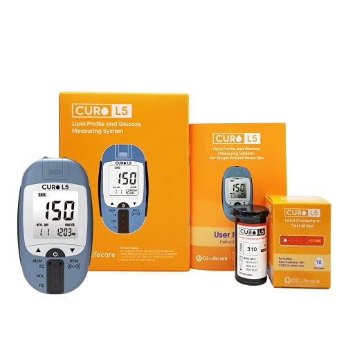 O2 Lifecare CURO L5 Cholesterol Test Kit - at Home Blood Testin...
