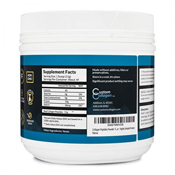 Collagen Peptides Powder 1lb 16oz Jar - Clean Collagen - Unfla...