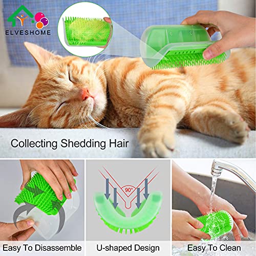 Cat Self Groomer Brush Upgraded 4 PACK, Self-Cleaning All-In-One ...