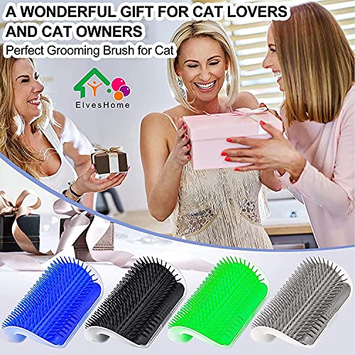 Cat Self Groomer Brush Upgraded 4 PACK, Self-Cleaning All-In-One ...