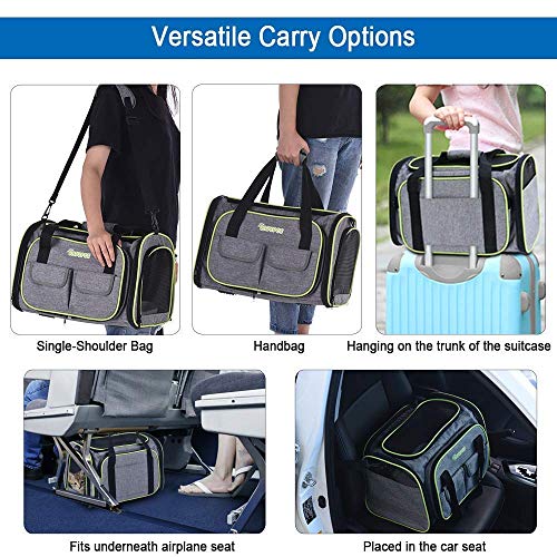 DADYPET Pet Carrier Airline Approved, Soft-Sided Expandable Colla...