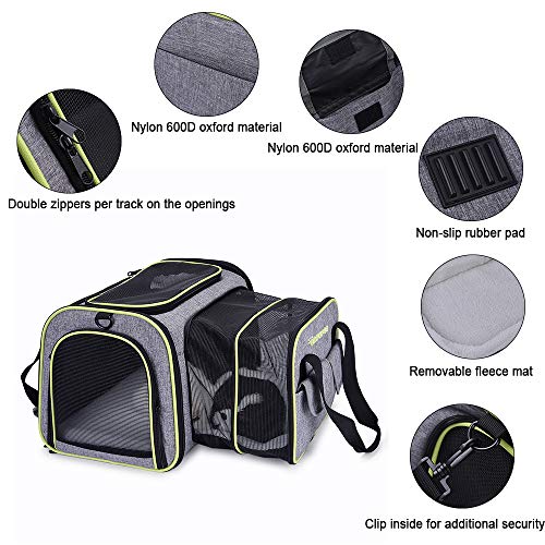 DADYPET Pet Carrier Airline Approved, Soft-Sided Expandable Colla...