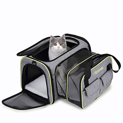 DADYPET Pet Carrier Airline Approved, Soft-Sided Expandable Colla...
