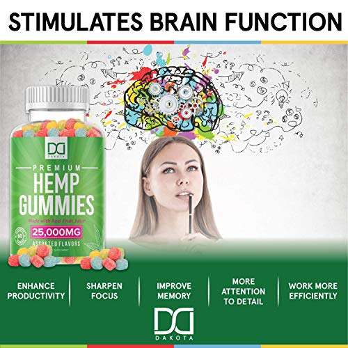 25,000mg Hemp Gummies for Migraine Pain Relief Anxiety Stress S...