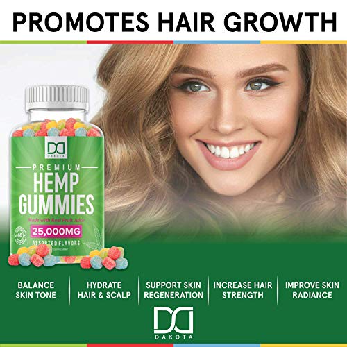 25,000mg Hemp Gummies for Migraine Pain Relief Anxiety Stress S...