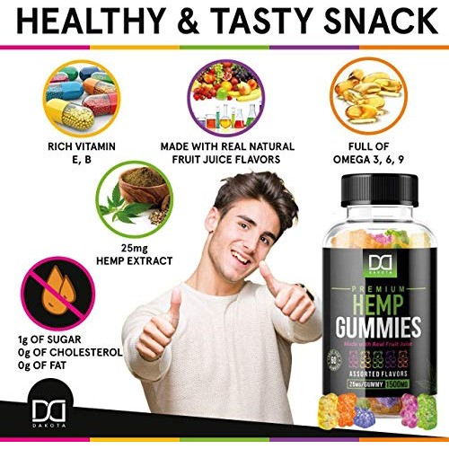 Hemp Gummies Supplements for Stress Relief Aid Mood Inflammation ...