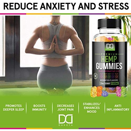 Hemp Gummies Supplements for Stress Relief Aid Mood Inflammation ...