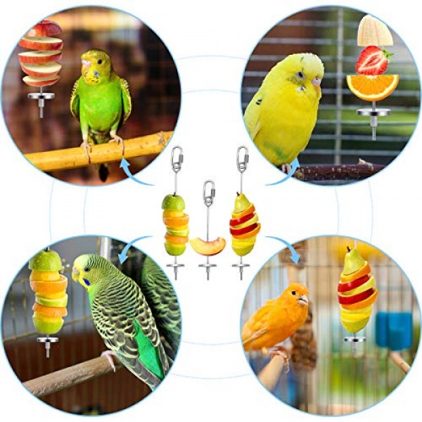 3Pcs Bird Food Holder, Bird Feeder Toy, Stainless Steel Small Ani...