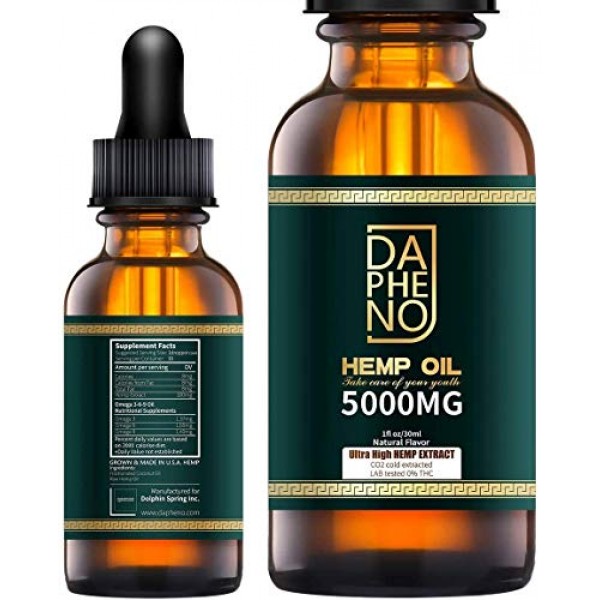 2 Pack 10000mg Hemp Oil, Natural Hemp Seed Oil Extract for Anxi...
