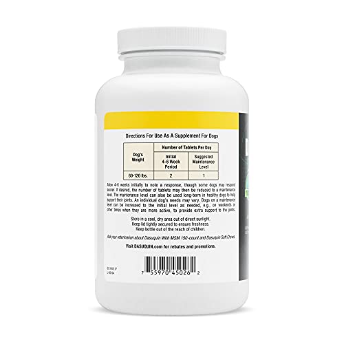 DASUQUIN MSM Chewable Tablets for Large Dogs 60 lbs. +, Count of ...