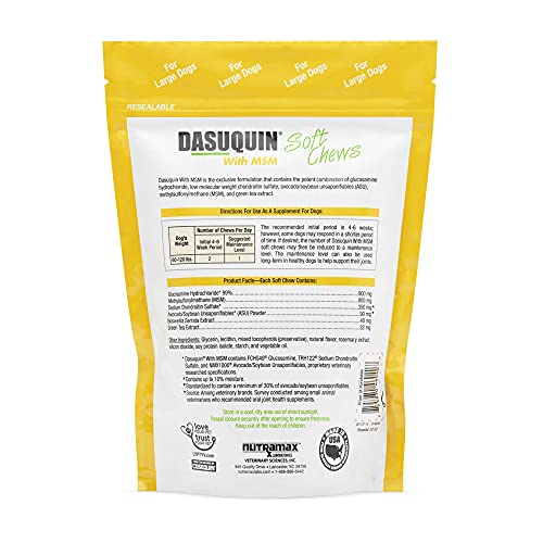 DASUQUIN MSM Soft Chews for Large Dogs 60 lbs. +, Count of 84, 7....