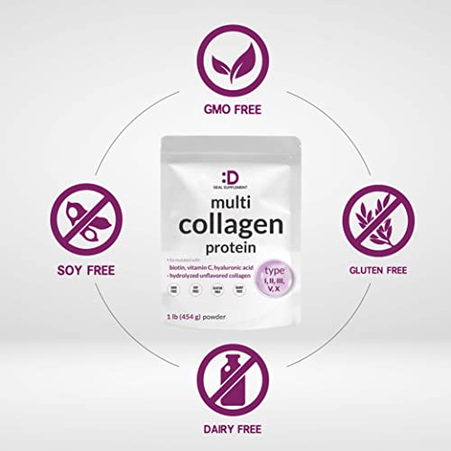 Multi Collagen Protein Powder | 1Lb, Type I, II, III, V, X Collag...