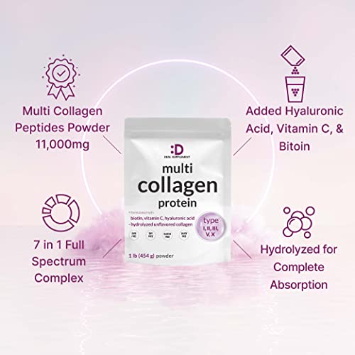 Multi Collagen Protein Powder | 1Lb, Type I, II, III, V, X Collag...