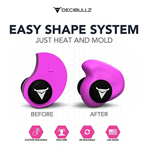 Decibullz - Custom Molded Earplugs, 31dB Highest NRR, Comfortable...