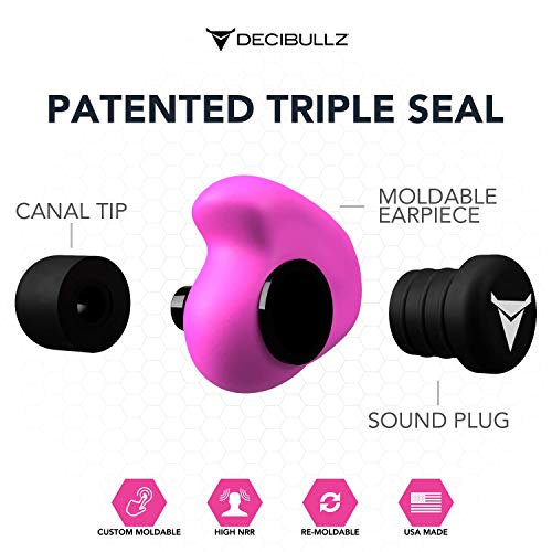 Decibullz - Custom Molded Earplugs, 31dB Highest NRR, Comfortable...