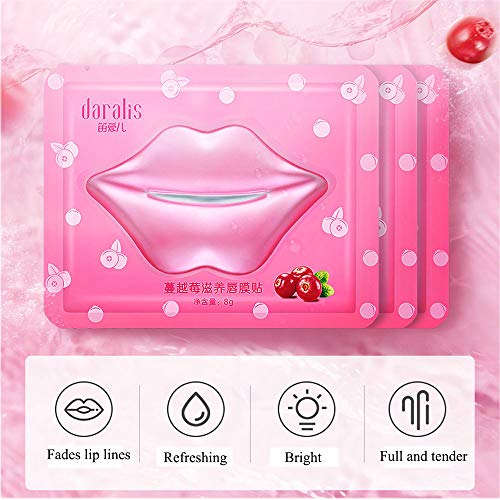 DEERWIN 20Pcs Cranberry Crystal Lip Mask Collagen Moisturizing Ex...