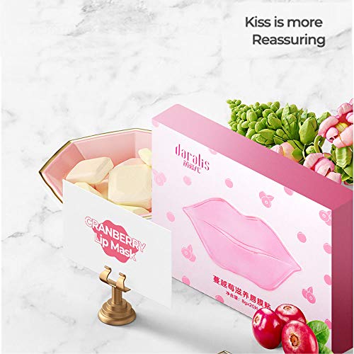 DEERWIN 20Pcs Cranberry Crystal Lip Mask Collagen Moisturizing Ex...