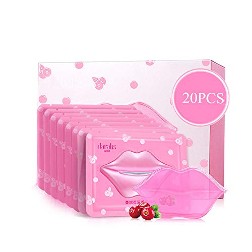 DEERWIN 20Pcs Cranberry Crystal Lip Mask Collagen Moisturizing Ex...