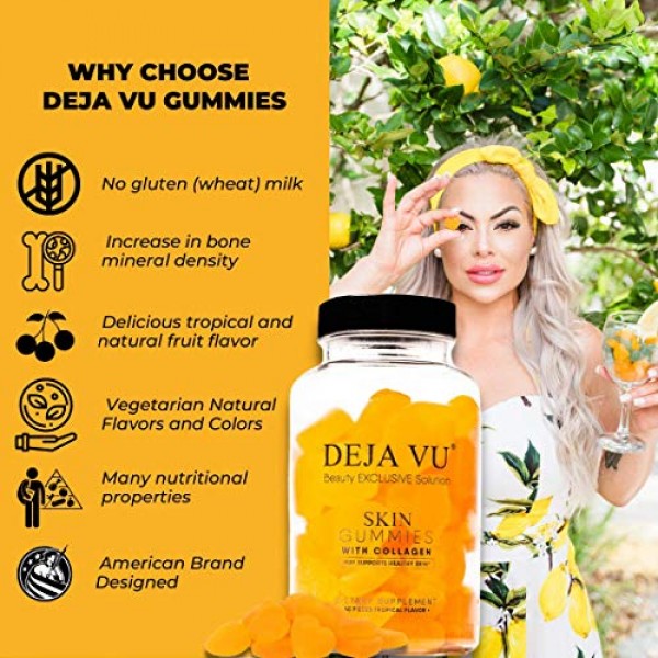 Deja VU Skin Gummies with Collagen | Dietary Supplement | Tropi...