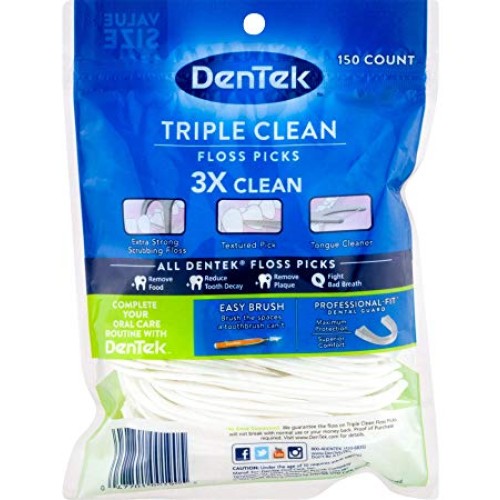 DenTek Triple Clean Floss Picks, Mouthwash Blast Fluoride Coating...