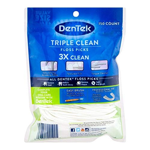 DenTek Triple Clean Floss Picks, Mouthwash Blast Fluoride Coating...