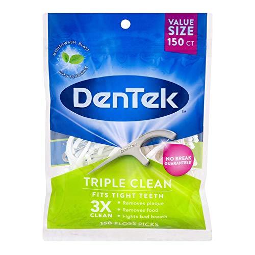 DenTek Triple Clean Floss Picks, Mouthwash Blast Fluoride Coating...