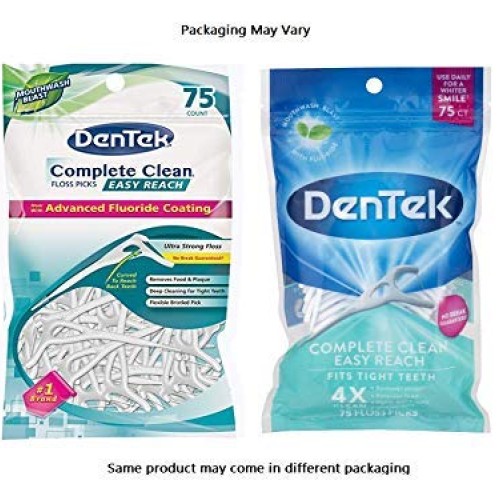 DenTek Complete Clean Floss Picks | Removes Food & Plaque | 75 Co...